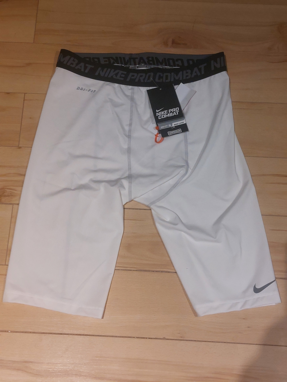 Nike Pro Combat White Dri-FIT Compression Shorts